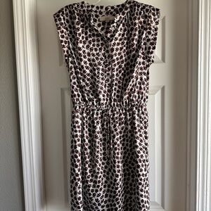 LOFT Black and White Midi Dress